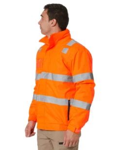 Bisley Hi Vis Taped Wet Weather Bomber Jacket - Orange -Cheap Bisley || CATerpillar || UNIT Store bisley bj6770t orange 3