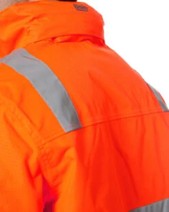 Bisley Hi Vis Taped Wet Weather Bomber Jacket - Orange -Cheap Bisley || CATerpillar || UNIT Store bisley bj6770t orange 4