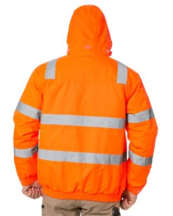 Bisley Hi Vis Taped Wet Weather Bomber Jacket - Orange -Cheap Bisley || CATerpillar || UNIT Store bisley bj6770t orange 5