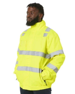 Bisley Hi Vis Taped Wet Weather Bomber Jacket - Yellow -Cheap Bisley || CATerpillar || UNIT Store bisley bj6770t yellow 3