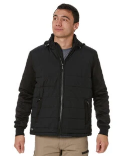 Bisley Flex And Move Puffer Fleece Hooded Jacket - Black