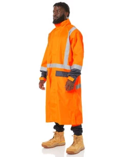 Bisley Hi Vis Taped Long Rain Coat - Orange/Navy 10 Bisley Hi Vis Taped Long Rain Coat - Orange/Navy -Cheap Bisley || CATerpillar || UNIT Store bisley bj6961t orange navy 2