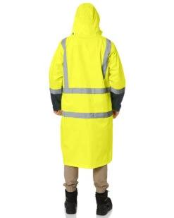 Bisley Hi Vis Taped Long Rain Coat - Yellow/Navy -Cheap Bisley || CATerpillar || UNIT Store bisley bj6961t yellow navy 5