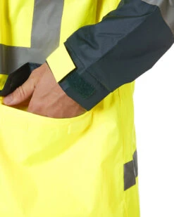 Bisley Hi Vis Taped Long Rain Coat - Yellow/Navy -Cheap Bisley || CATerpillar || UNIT Store bisley bj6961t yellow navy 6