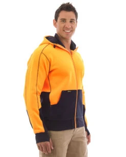 Bisley Hi Vis Fleece Hoodie - Orange/Navy -Cheap Bisley || CATerpillar || UNIT Store bisley bk6819 on m 4 1 1