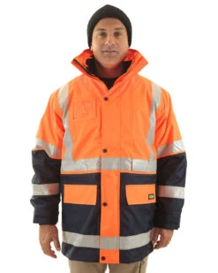 Bisley 5 In 1 Rain Jacket - Orange/Navy