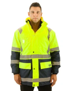 Bisley 5 In 1 Rain Jacket - Yellow/Navy