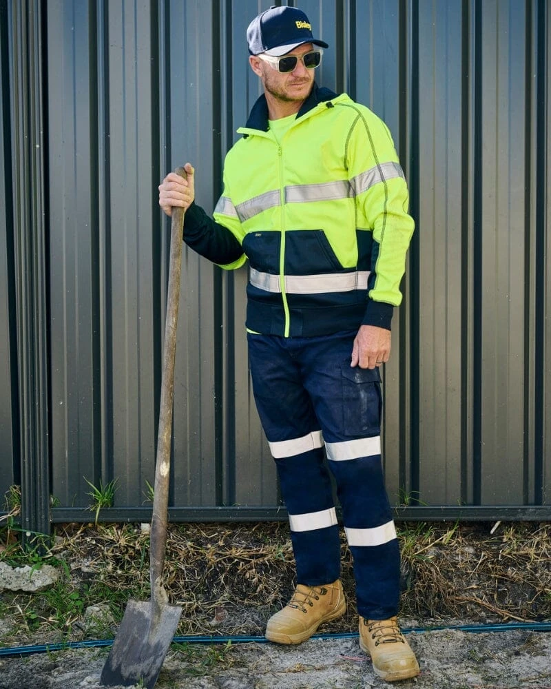 Bisley Taped Biomotion Stretch Cotton Drill Elastic Waist Cargo Work Pant - Navy 4 Bisley Taped Biomotion Stretch Cotton Drill Elastic Waist Cargo Work Pant - Navy - Image 2