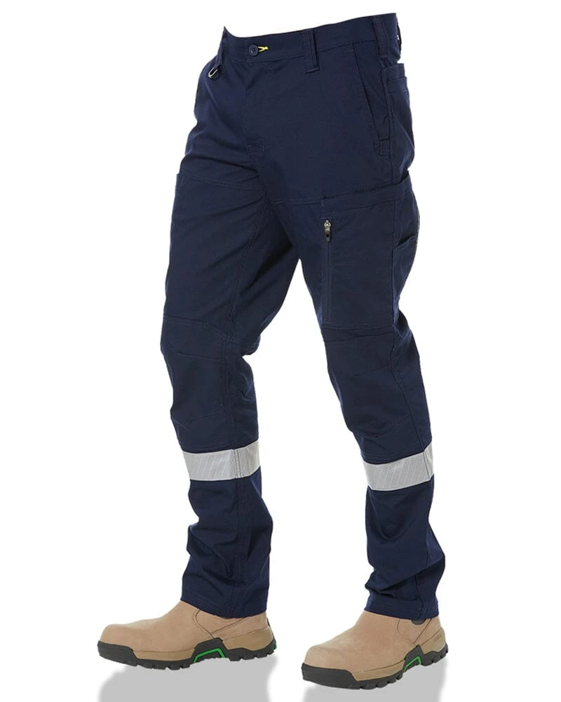 Bisley X Airflow Taped Stretch Ripstop Vented Cargo Pant - Navy/Yellow 5 Bisley X Airflow Taped Stretch Ripstop Vented Cargo Pant - Navy/Yellow - Image 3