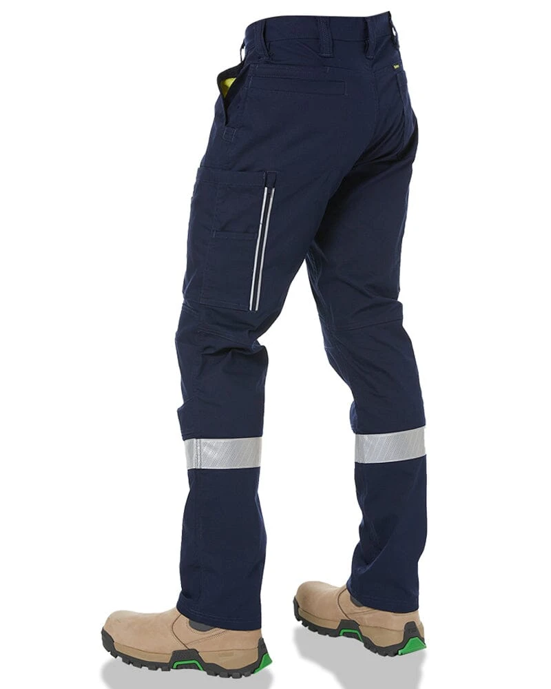 Bisley X Airflow Taped Stretch Ripstop Vented Cargo Pant - Navy/Yellow 6 Bisley X Airflow Taped Stretch Ripstop Vented Cargo Pant - Navy/Yellow - Image 4
