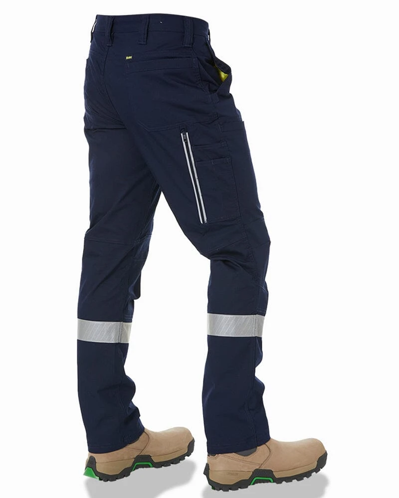 Bisley X Airflow Taped Stretch Ripstop Vented Cargo Pant - Navy/Yellow 7 Bisley X Airflow Taped Stretch Ripstop Vented Cargo Pant - Navy/Yellow - Image 5
