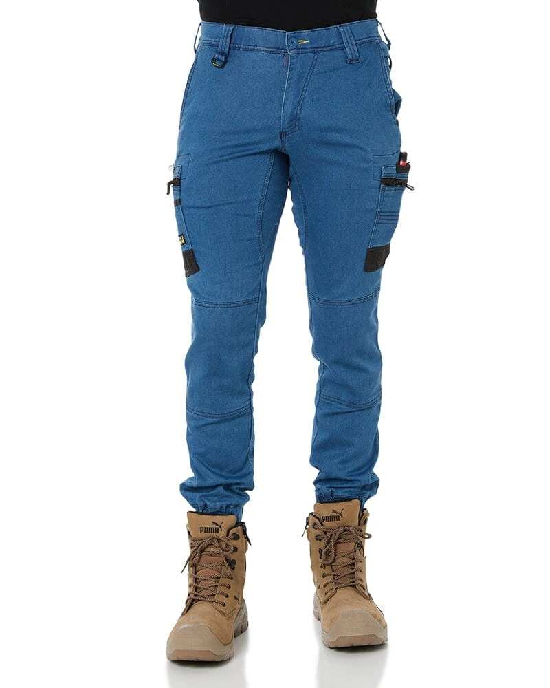 Bisley Flex And Move Stretch Denim Cargo Cuffed Pants - Light Denim 3 Bisley Flex And Move Stretch Denim Cargo Cuffed Pants - Light Denim