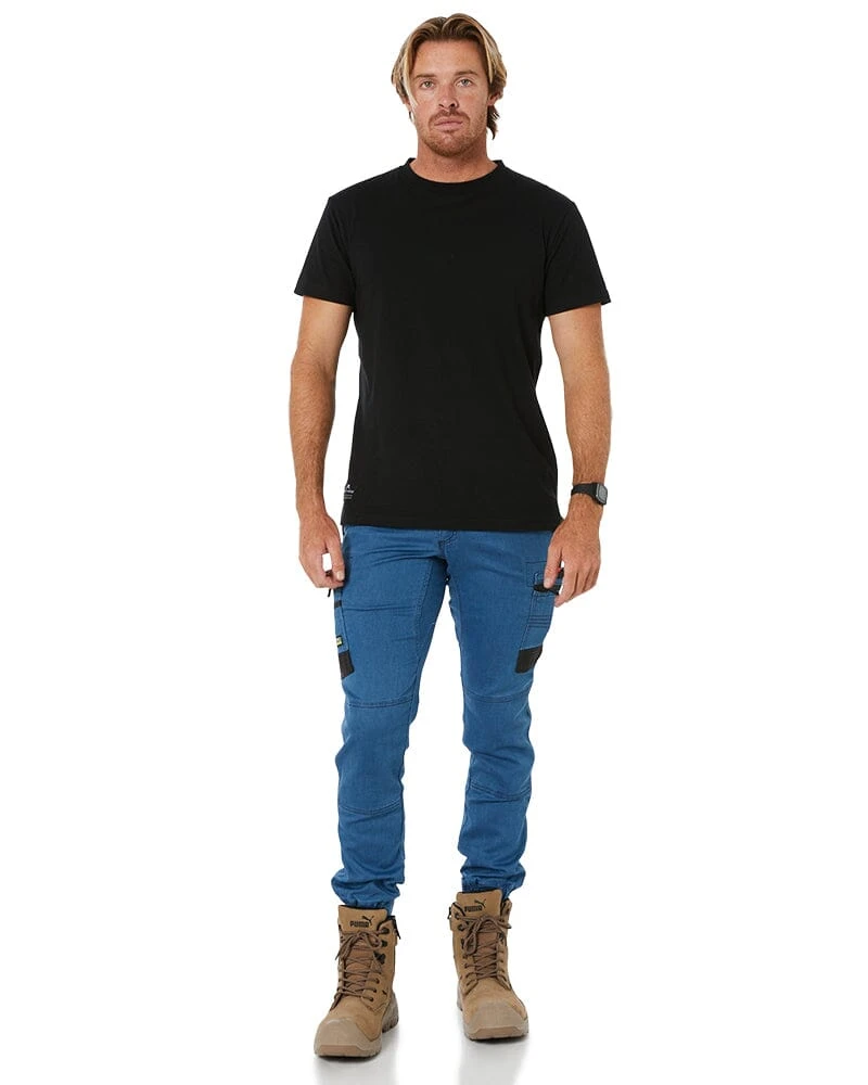 Bisley Flex And Move Stretch Denim Cargo Cuffed Pants - Light Denim 4 Bisley Flex And Move Stretch Denim Cargo Cuffed Pants - Light Denim - Image 2