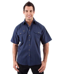 Bisley Original Cotton Drill SS Shirt - Navy