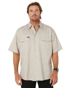 Bisley Cool Lightweight Drill Shirt SS - Sand