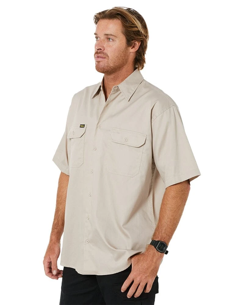 Bisley Cool Lightweight Drill Shirt SS - Sand 5 Bisley Cool Lightweight Drill Shirt SS - Sand - Image 3