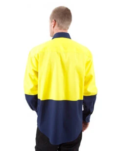 Bisley Hi Vis Drill Shirt LS - Yellow/Navy -Cheap Bisley || CATerpillar || UNIT Store bisley bs6267 tt01 m 3 4 1 1 5c704cf8 63bc 448d aa33 61f6e9b88424