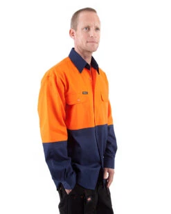 Bisley Hi Vis Drill Shirt LS - Orange/Navy 9 Bisley Hi Vis Drill Shirt LS - Orange/Navy -Cheap Bisley || CATerpillar || UNIT Store bisley bs6267 tt02 m 4 4 1 1