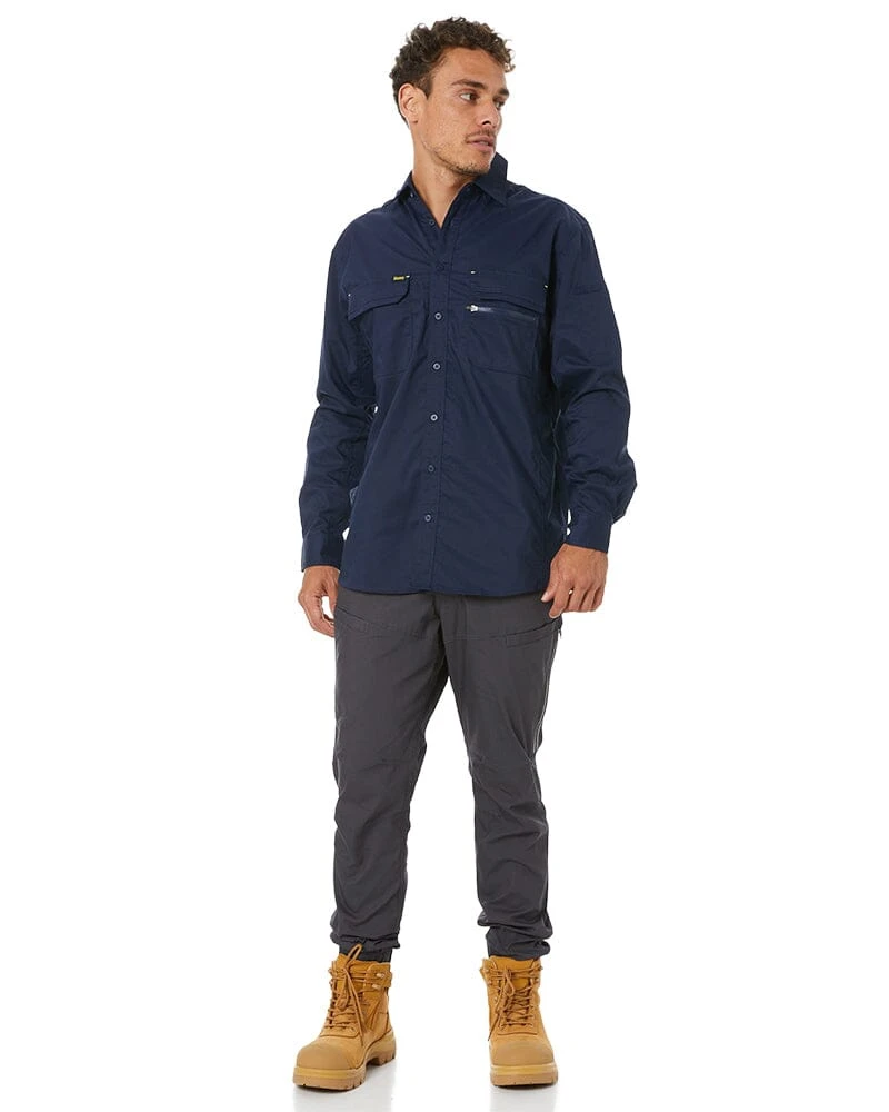 Bisley X Airflow Stretch Ripstop Shirt - Navy 4 Bisley X Airflow Stretch Ripstop Shirt - Navy - Image 2