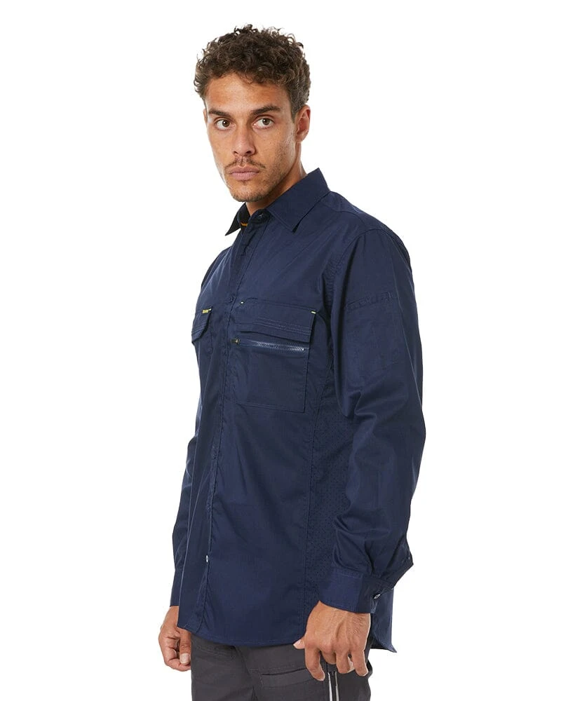 Bisley X Airflow Stretch Ripstop Shirt - Navy 5 Bisley X Airflow Stretch Ripstop Shirt - Navy - Image 3