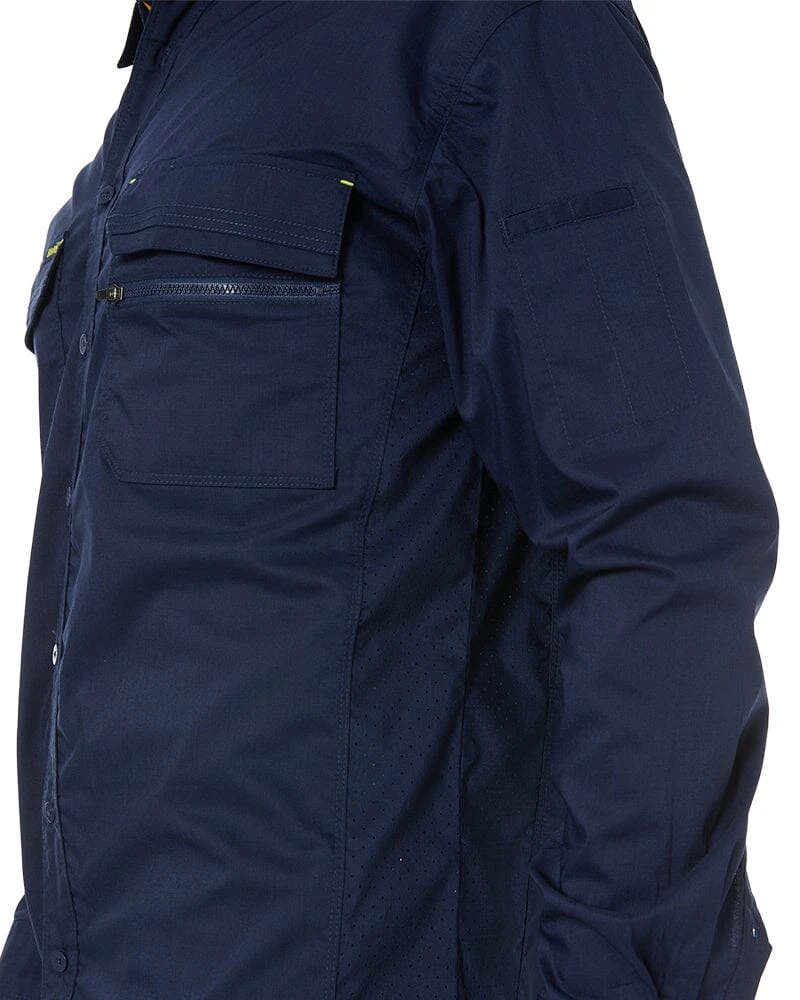 Bisley X Airflow Stretch Ripstop Shirt - Navy 10 Bisley X Airflow Stretch Ripstop Shirt - Navy - Image 8