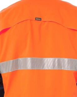 Bisley X Airflow Hi Vis Taped Stretch Ripstop Shirt - Orange/Navy -Cheap Bisley || CATerpillar || UNIT Store bisley bs6491t navy orange 5