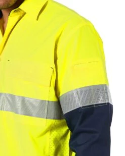 Bisley X Airflow Hi Vis Taped Stretch Ripstop Shirt - Yellow/Navy 17 Bisley X Airflow Hi Vis Taped Stretch Ripstop Shirt - Yellow/Navy -Cheap Bisley || CATerpillar || UNIT Store bisley bs6491t yellow navy 8