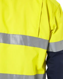 Bisley Hi Vis Recycled LS Drill Shirt - Yellow/Navy -Cheap Bisley || CATerpillar || UNIT Store bisley bs6996t yellow navy 6