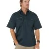 Bisley Closed Front Mens Cotton Drill SS Shirt - Bottle