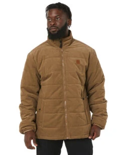 Brixton Cass Puffer Jacket - Dark Khaki