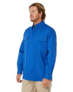 Bisley Closed Front Mens Lightweight LS Drill Shirt - Royal 10 Bisley Closed Front Mens Lightweight LS Drill Shirt - Royal -Cheap Bisley || CATerpillar || UNIT Store bsc6820 royal 3
