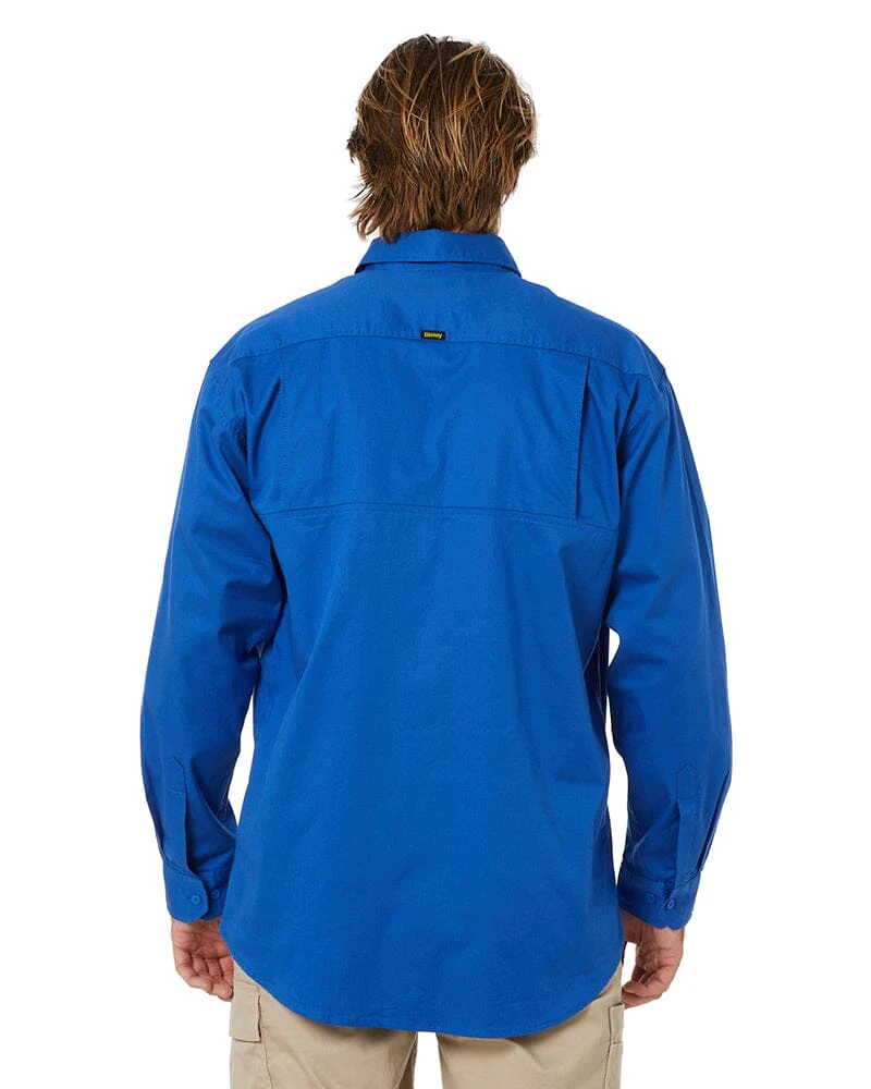 Bisley Closed Front Mens Lightweight LS Drill Shirt - Royal 6 Bisley Closed Front Mens Lightweight LS Drill Shirt - Royal - Image 4