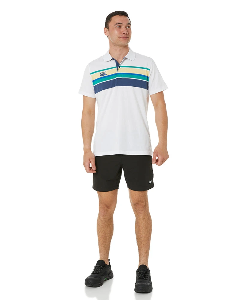Canterbury Chest Band Stripe Polo - White 4 Canterbury Chest Band Stripe Polo - White - Image 2
