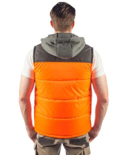 CATerpillar Hi Vis Hooded Work Vest - Orange 8 CATerpillar Hi Vis Hooded Work Vest - Orange -Cheap Bisley || CATerpillar || UNIT Store cat hi viz vest 132003465o orange navy back