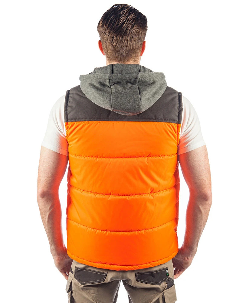 CATerpillar Hi Vis Hooded Work Vest - Orange 5 CATerpillar Hi Vis Hooded Work Vest - Orange - Image 3