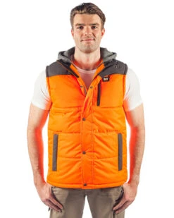 CATerpillar Hi Vis Hooded Work Vest - Orange