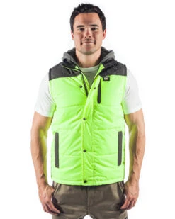 CATerpillar Hi Vis Hooded Work Vest - Yellow