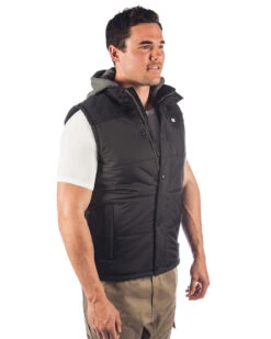 CATerpillar Hooded Work Vest - Black -Cheap Bisley || CATerpillar || UNIT Store cat hooded work vest 1320008 black right