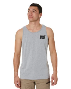 CATerpillar Trademark Singlet - Heather Grey