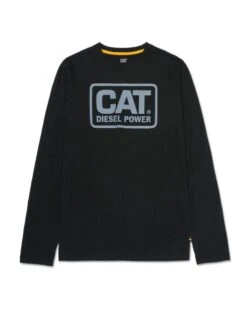 CATerpillar Diesel Power Tee LS - Black/Heather Grey