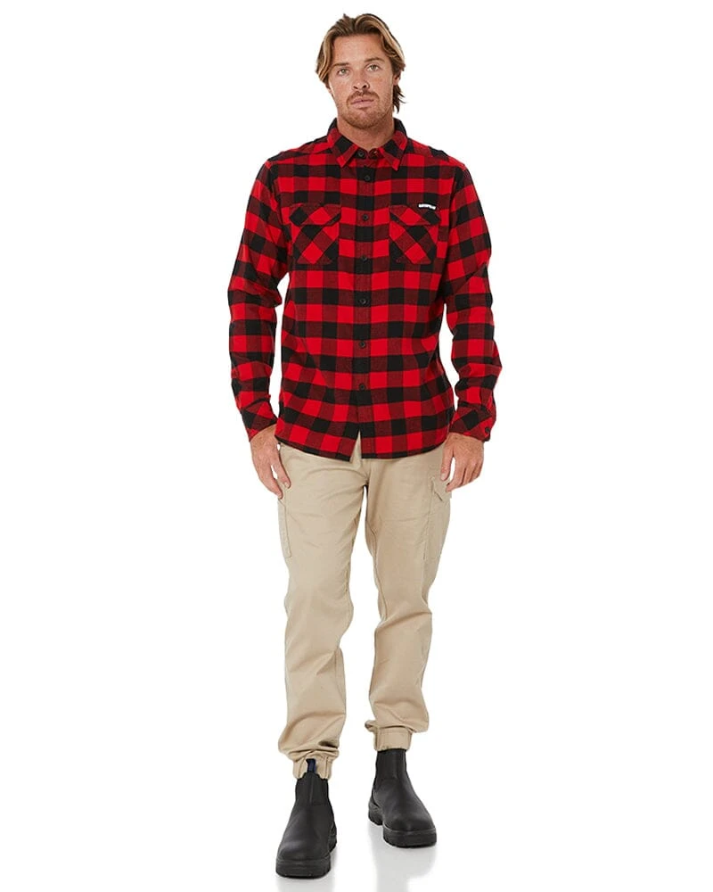 CATerpillar Plaid Shirt - Red/Black 4 CATerpillar Plaid Shirt - Red/Black - Image 2