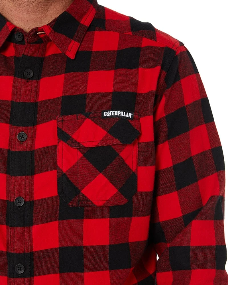 CATerpillar Plaid Shirt - Red/Black 7 CATerpillar Plaid Shirt - Red/Black - Image 5