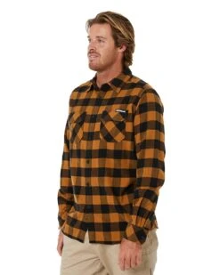 CATerpillar Plaid Shirt - Golden Brown/Black -Cheap Bisley || CATerpillar || UNIT Store caterpillar 1020004 13438 brown black 3
