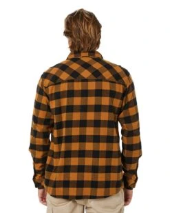 CATerpillar Plaid Shirt - Golden Brown/Black -Cheap Bisley || CATerpillar || UNIT Store caterpillar 1020004 13438 brown black 4