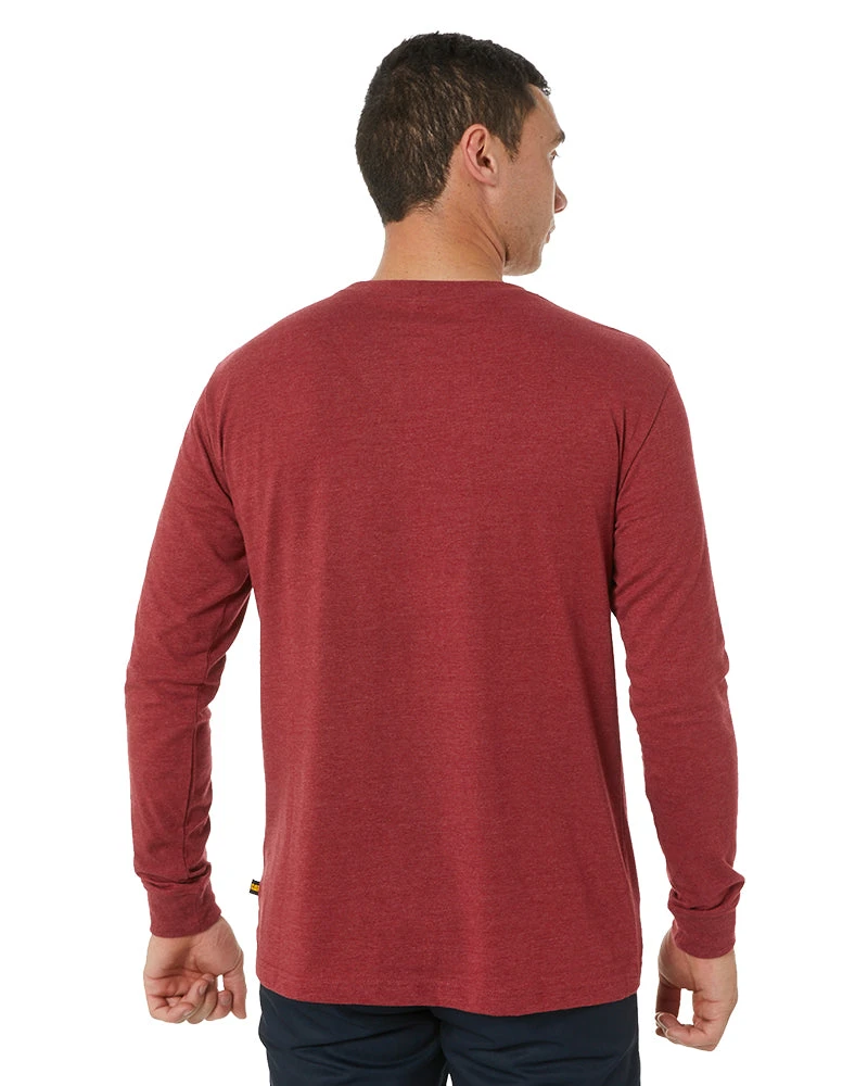 CATerpillar Trademark Banner LS Tee - Brick Heather 6 CATerpillar Trademark Banner LS Tee - Brick Heather - Image 4