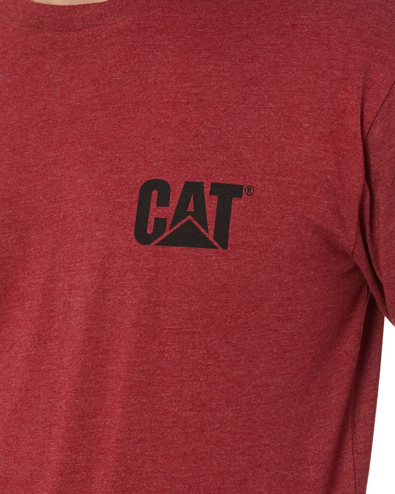 CATerpillar Trademark Banner LS Tee - Brick Heather 8 CATerpillar Trademark Banner LS Tee - Brick Heather - Image 6