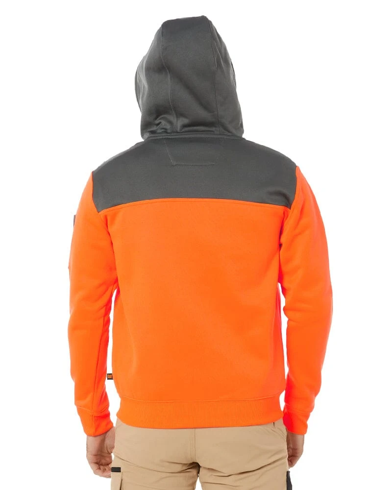 CATerpillar Hi Vis Full Zip Hoodie - Orange/Grey 6 CATerpillar Hi Vis Full Zip Hoodie - Orange/Grey - Image 4