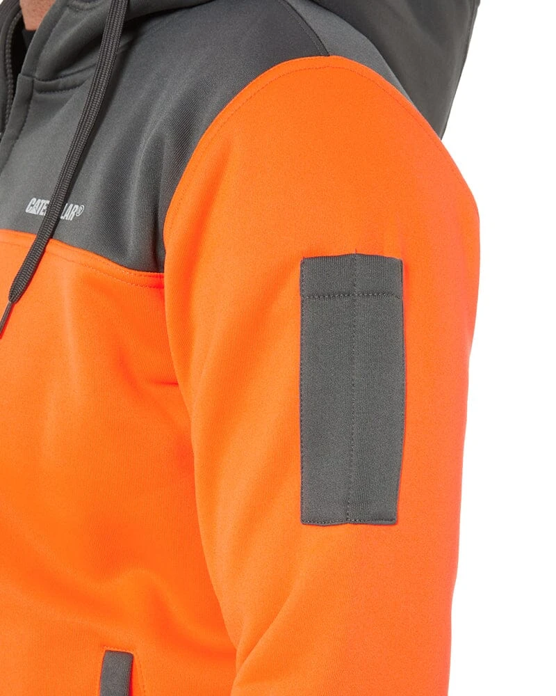 CATerpillar Hi Vis Full Zip Hoodie - Orange/Grey 10 CATerpillar Hi Vis Full Zip Hoodie - Orange/Grey - Image 8