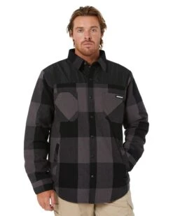 CATerpillar Buffalo Check Insulated Shirt Jacket - Pitch Black