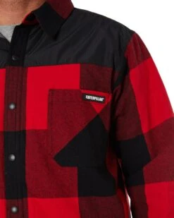 CATerpillar Buffalo Check Insulated Shirt Jacket - Black/Red Hot Plaid -Cheap Bisley || CATerpillar || UNIT Store caterpillar 8040001 13330 Black red hot plaid 5